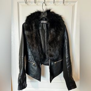 Faux Fur Leather Jacket - Suzy Shier
